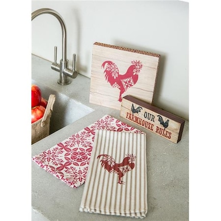 Heritage Lace FH-028 9 X 9 In. Farmhouse Rooster Wood Sign